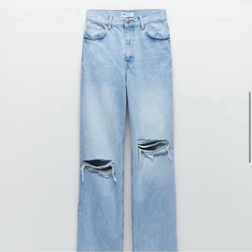 Zara Light Blue Flare & Wide Leg Jeans